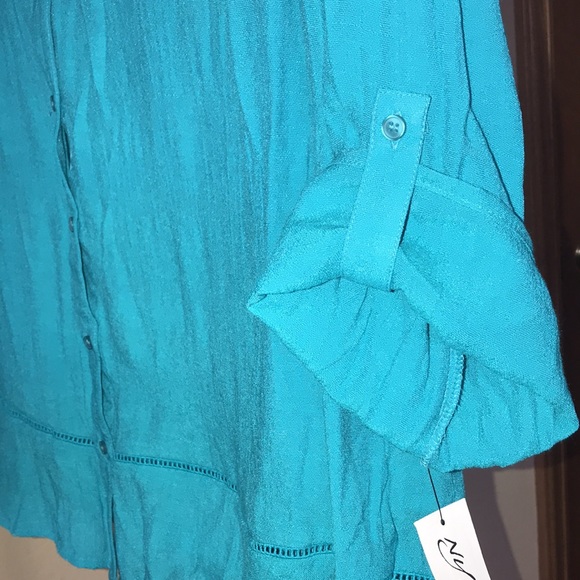 NY Collection Woman Top, Teal, Sz 3X, NWT! - Picture 2 of 11